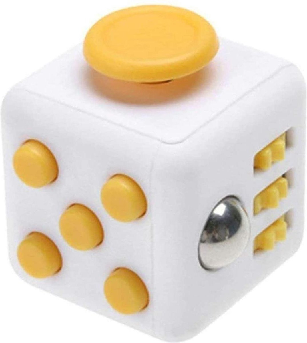 Kwalitatieve Fidget Cube / FriemelKubus | Anti Stress Speelgoed | Fidget Toy - Wit-Geel